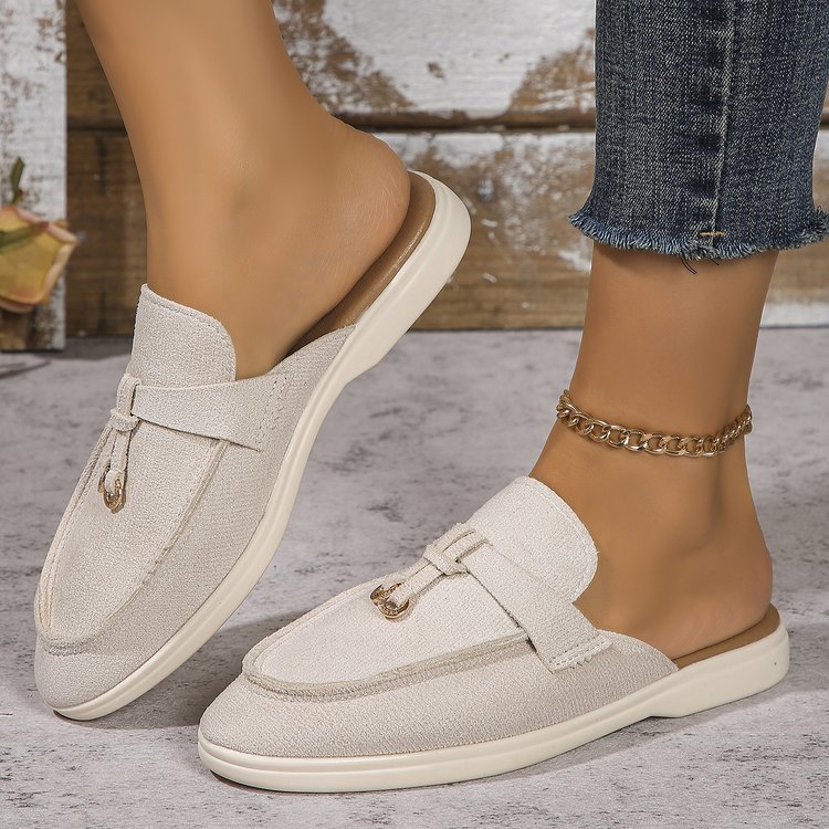 Espadrille Slip On - Damen Slip-On Vintage Quasten-Mule-Loafer Flache Slipper